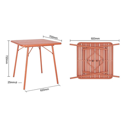 CK064 Bolero Terracotta vierkante stalen lattentafel - 700 mm
