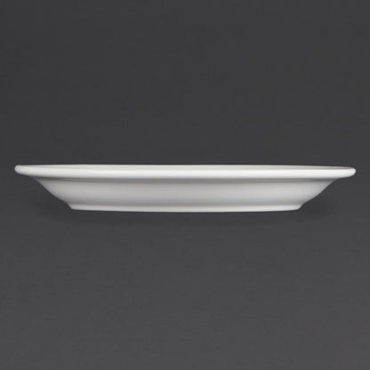 CB488 Olympia Whiteware Borden Met Smalle Rand 20,2cm (12 Stuks)