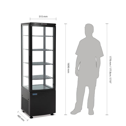 DP289 Polar C-serie koelvitrine met gebogen glasdeur 235L zwart
