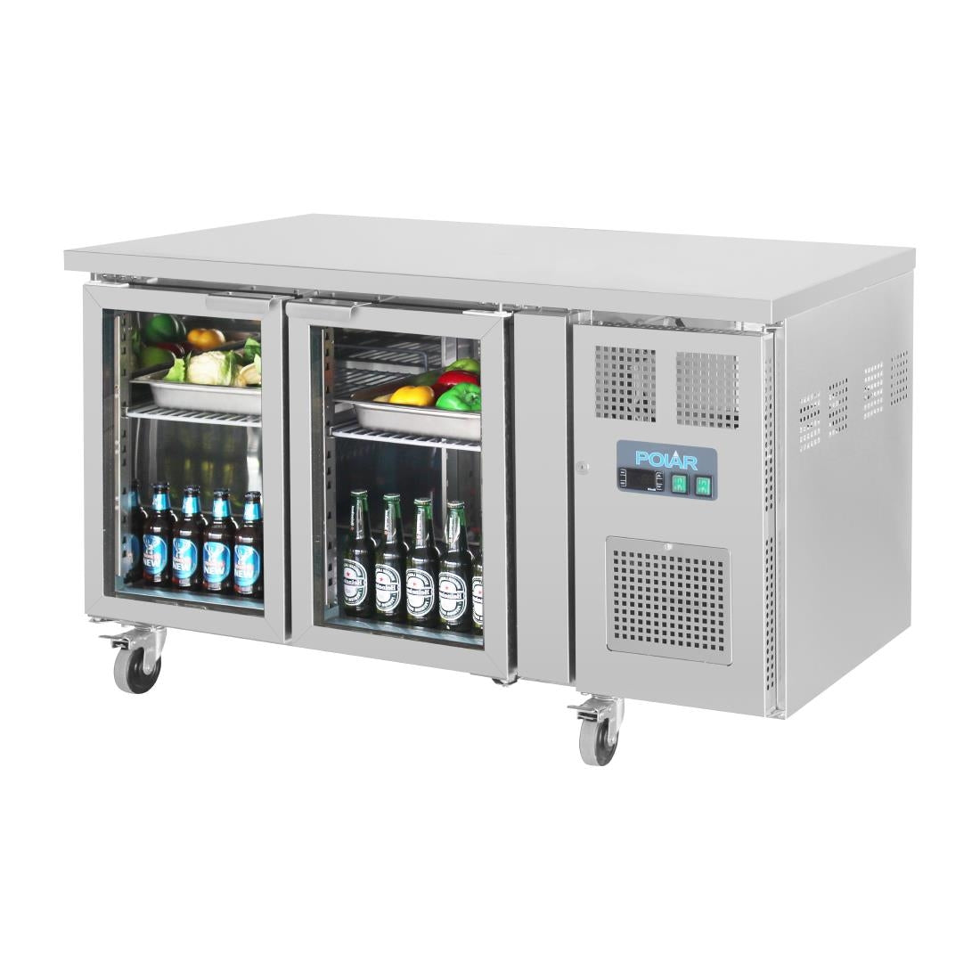 UA023 Polar U-serie premium tweedeurs displaykoeling laag model 205Ltr