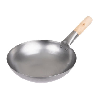 K295 Vogue zacht stalen wok met platte bodem 25,5cm