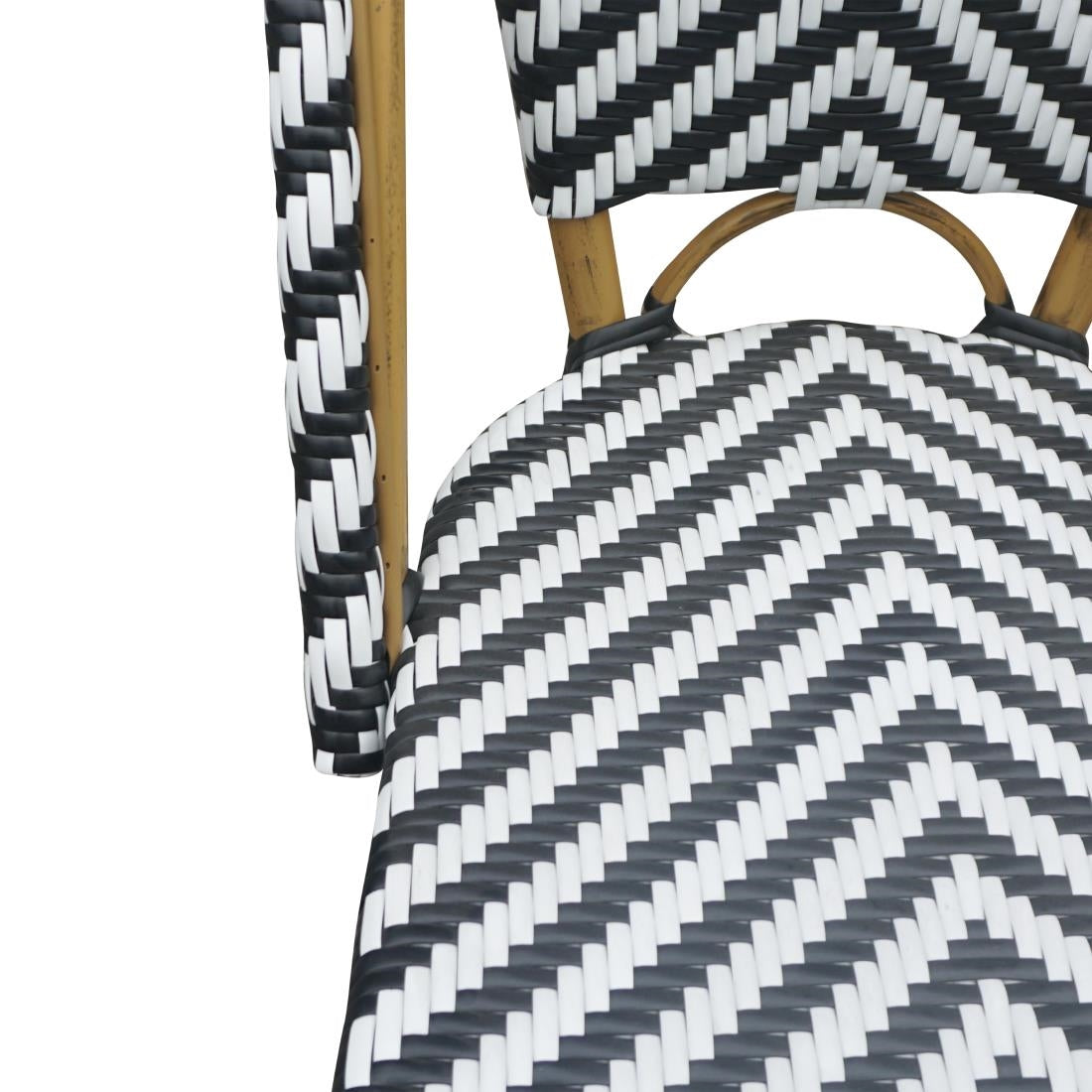 CH111 Bolero Parijse stijl rotan bijzetstoel zwart (2 stuks)