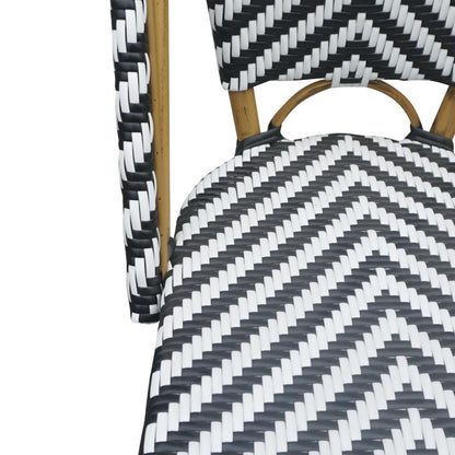 CH111 Bolero Parijse stijl rotan bijzetstoel zwart (2 stuks)