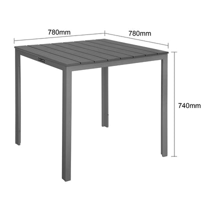 HZ021 Bolero Valletta Grijs Latten Tuin Tafel 780mm