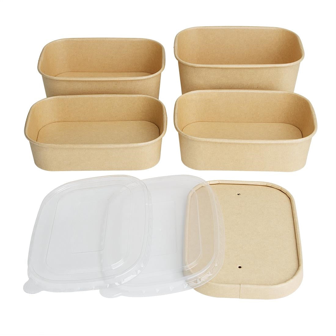 HW626 Fiesta Recyclebare Pet Deksel Voor Rechthoekige Containers (300 stuks)