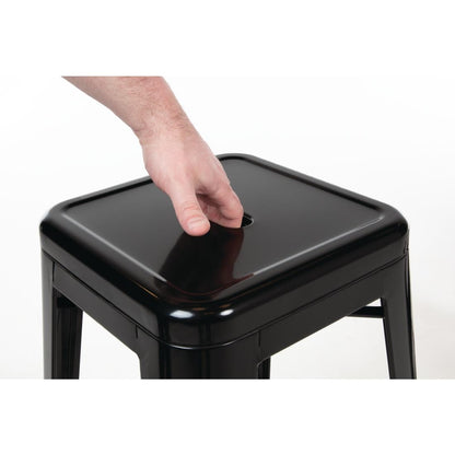 DL881 Bolero Bistro gegalvaniseerd stalen barkruk zwart (4 stuks)