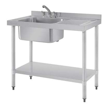 DY820 Vogue RVS spoeltafel enkele spoelbak aan linkerzijde 100x60cm