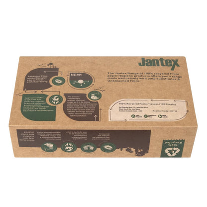 HW715 Jantex Green 100% Gerecyclede Gezichtsdoekjes 100 Vel (36 stuks)
