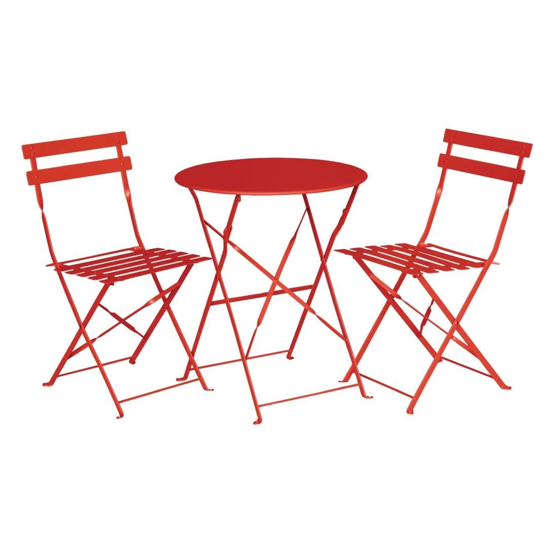 GH555 Bolero stalen opklapbare stoelen rood (2 stuks)