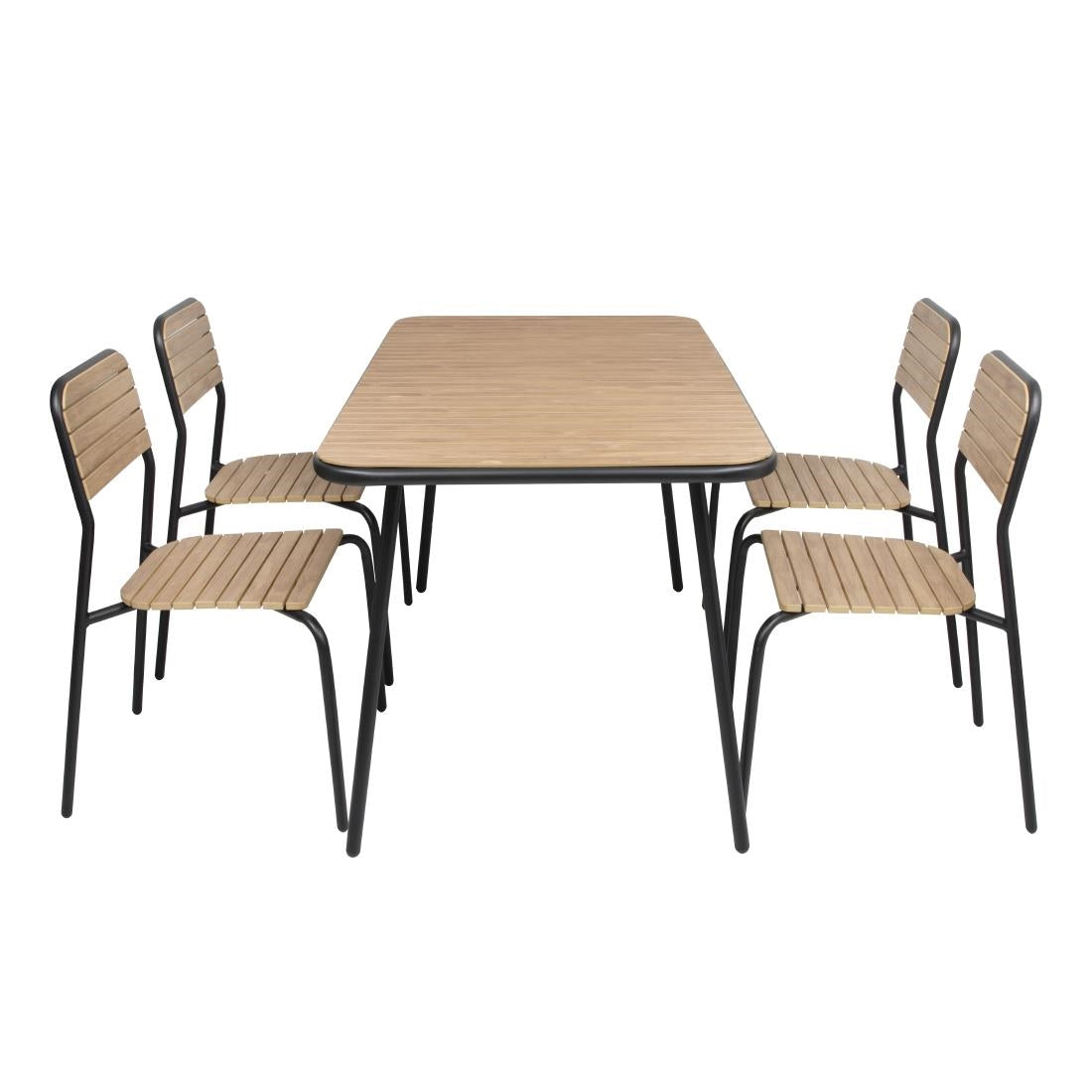 FU537 Bolero Santorini Tuinstoelen Met Houteffect (4 Stuks)
