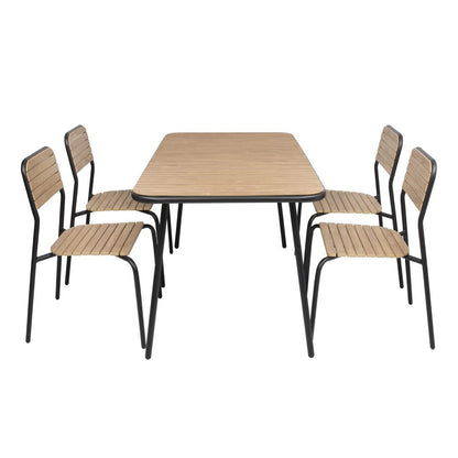 FU537 Bolero Santorini Tuinstoelen Met Houteffect (4 Stuks)