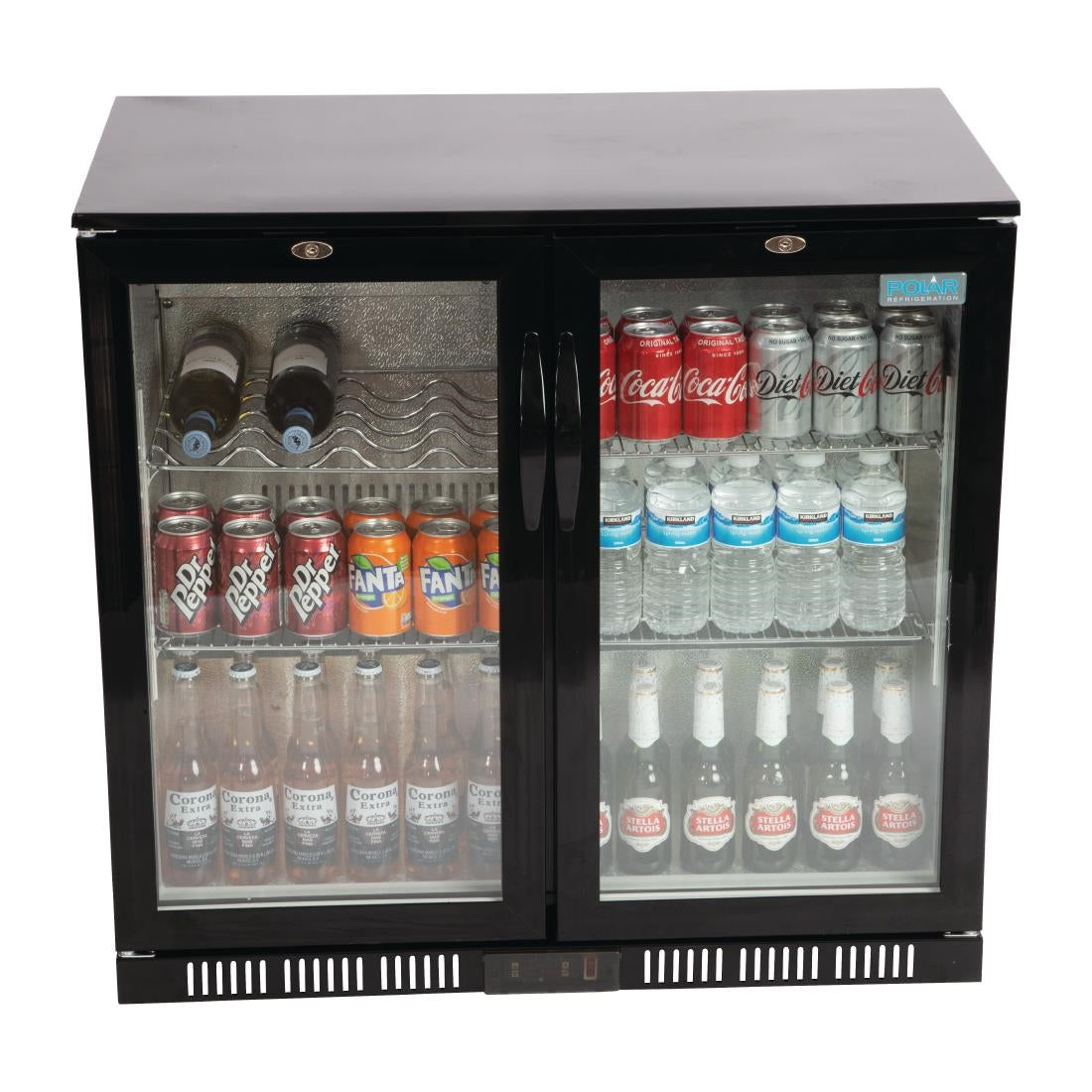 GL012 Polar G-serie 2-deurs barkoeling met klapdeuren zwart 198L