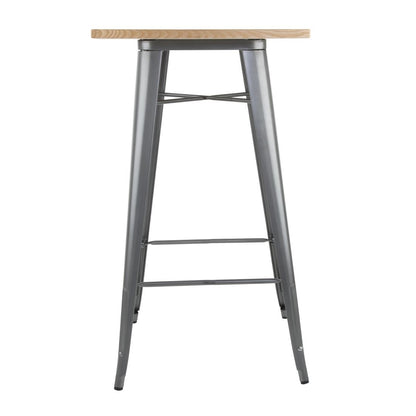 FB596 Bolero Bistro bartafel met houten blad grijs