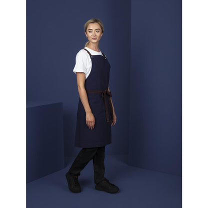 BB686 Southside Cotton canvas halterschort marineblauw