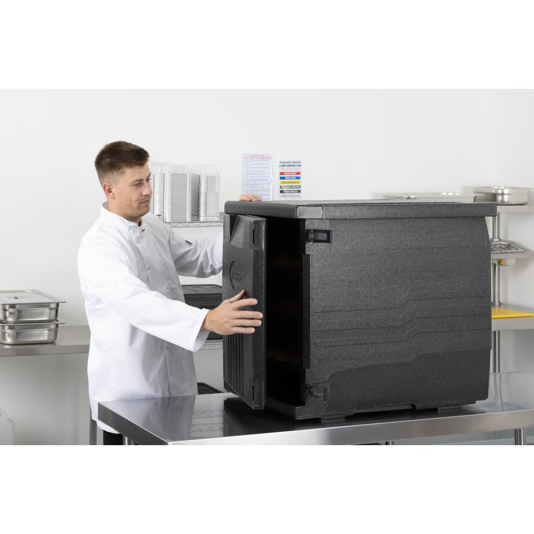 DX988 Vogue Geïsoleerde EPP Voedseltransportdoos 126Ltr Patisserie Bakmaat