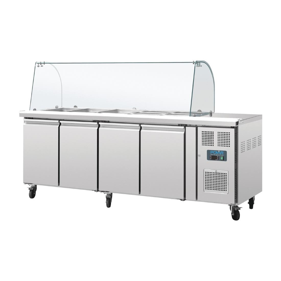 CT395 Polar u-serie vierdeurs gekoelde gastronorm salade counter
