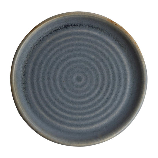 FA302 Olympia Canvas ronde borden met smalle rand blauw graniet 18cm (6 stuks)