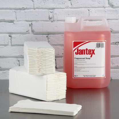 CF796 Jantex 160-pak C-gevouwen handdoeken 2-laags wit (15 stuks)