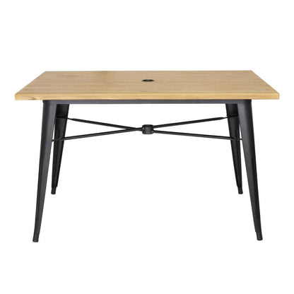 FT954 Bolero aluminium outdoor tafel 120x76x76cm licht houtdessin