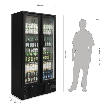 GJ449 Polar G-serie rechtopstaande gekoelde bardisplay met 2 klapdeuren