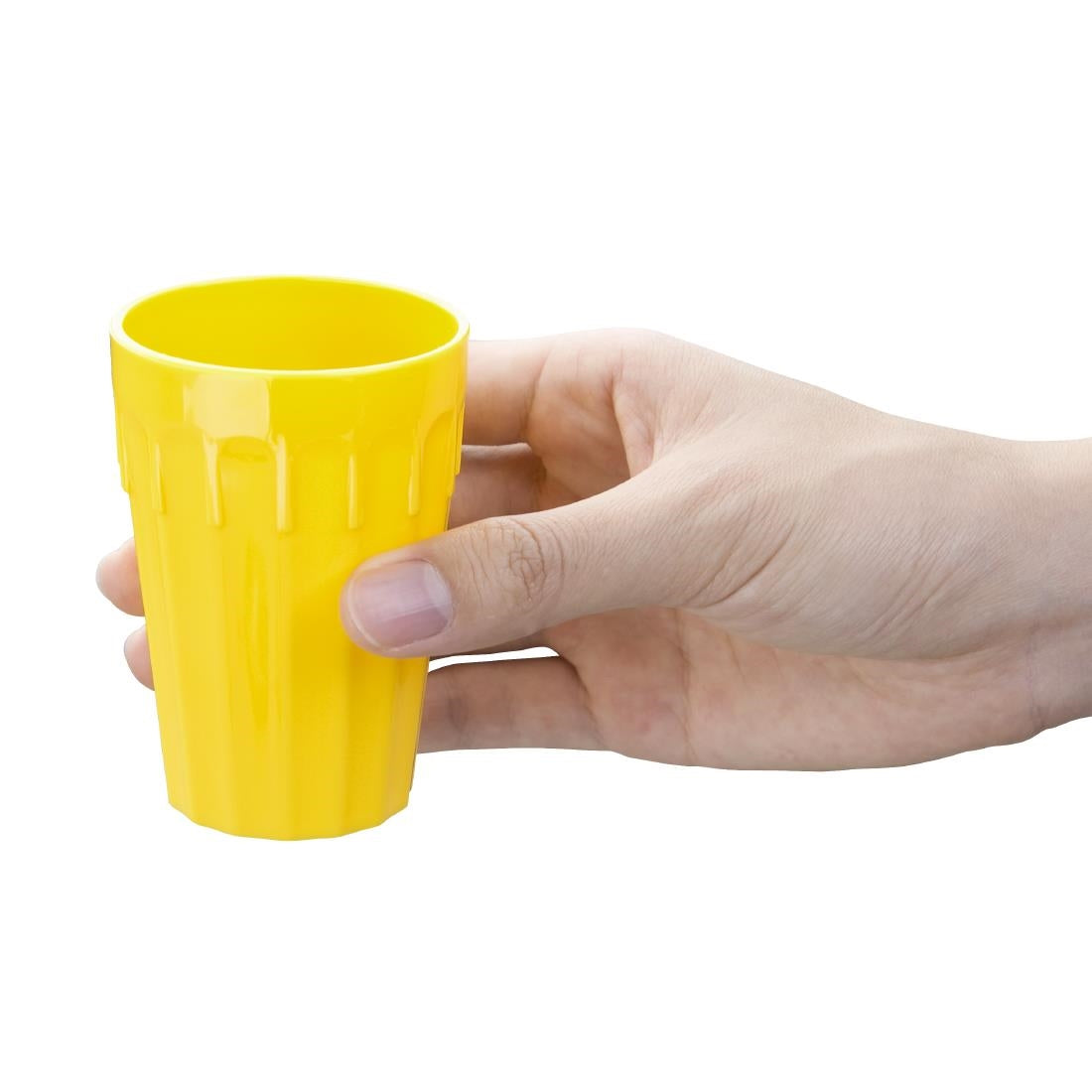 CE270 Olympia Kristallon polycarbonaat bekers 14,2cl geel (12 stuks)