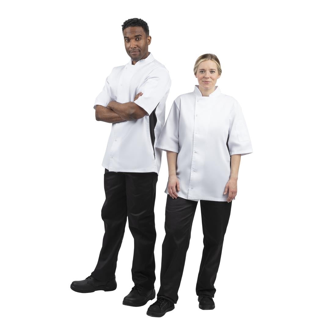 A928-M Whites Nevada koksbuis wit met zwart contrast M