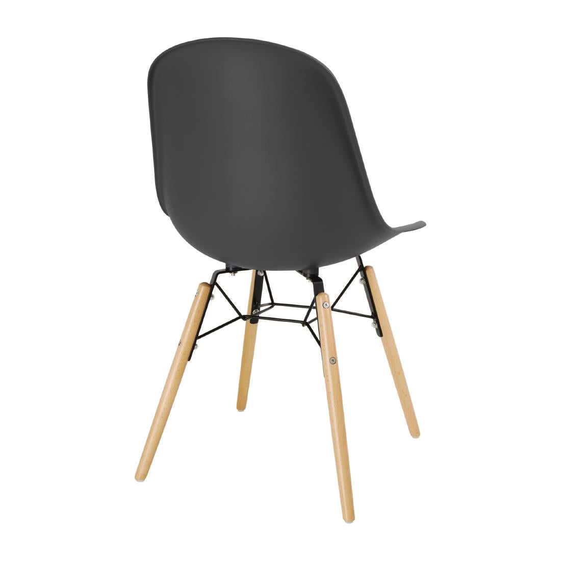 DM841 Bolero Arlo polypropyleen stoelen met houten poten grijs (2 stuks)