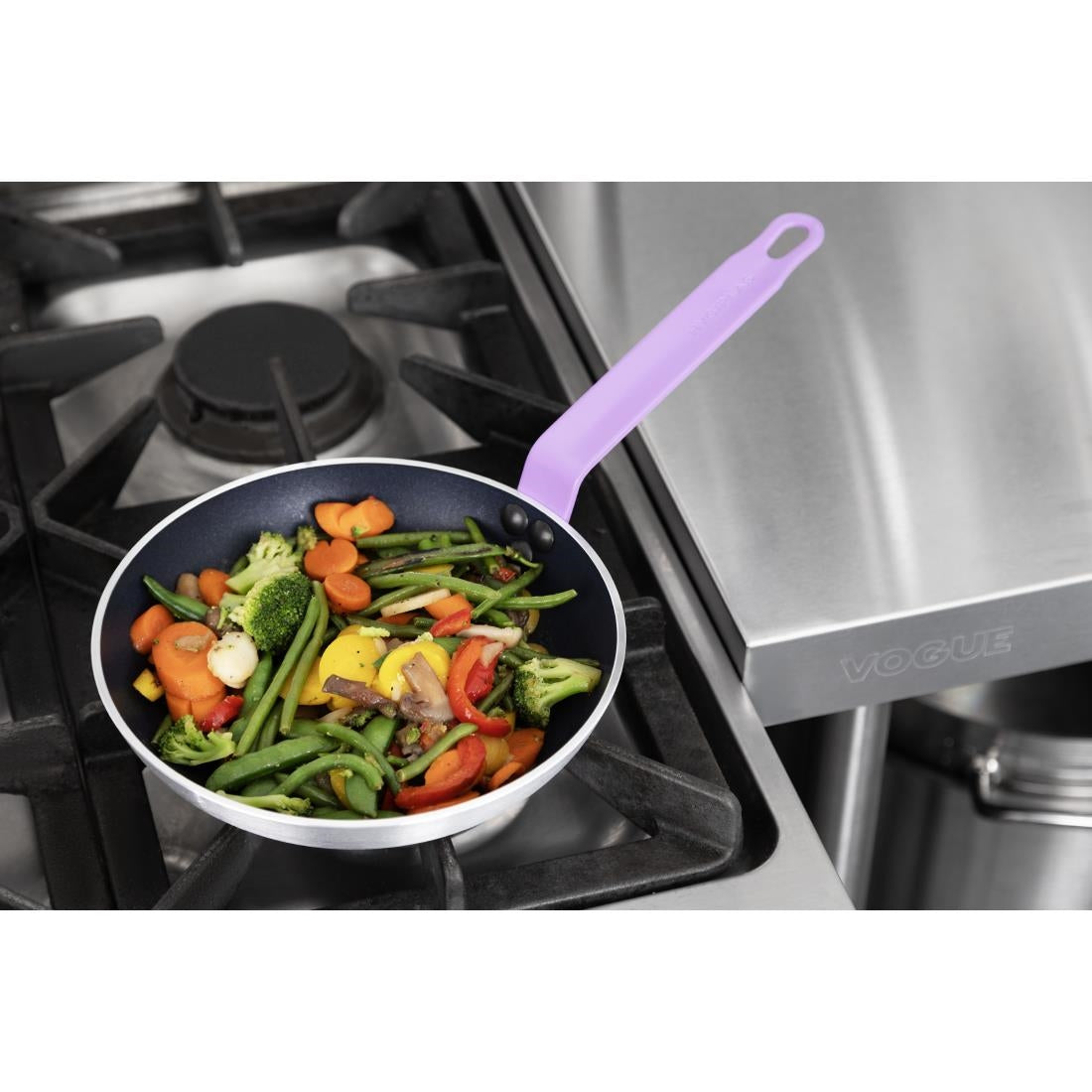 FB477 Hygiplas Teflon Platinum Plus anti-aanbak koekenpan 240mm groen paars