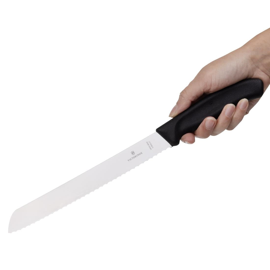 CX745 Victorinox broodmes 21cm zwart (blisterverpakking)
