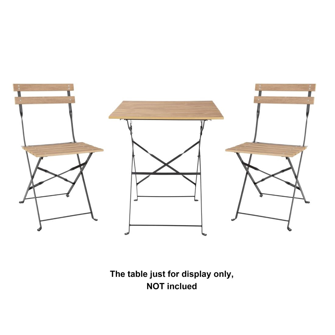 FU539 Bolero Perth Pavement Style Klapstoelen Met Houteffect (2 stuks)