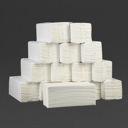 CF796 Jantex 160-pak C-gevouwen handdoeken 2-laags wit (15 stuks)