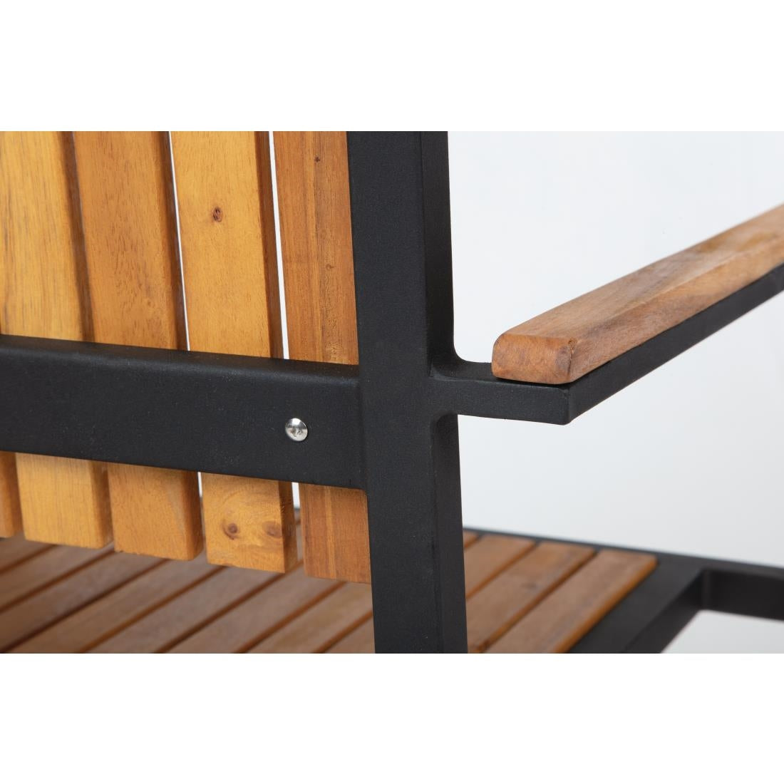 DS151 Bolero stalen en acaciahouten stoelen met armleuningen (4 stuks)