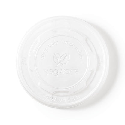 GF048 Vegware composteerbare platte deksels voor 34cl en 45,4cl bakjes (500 stuks)