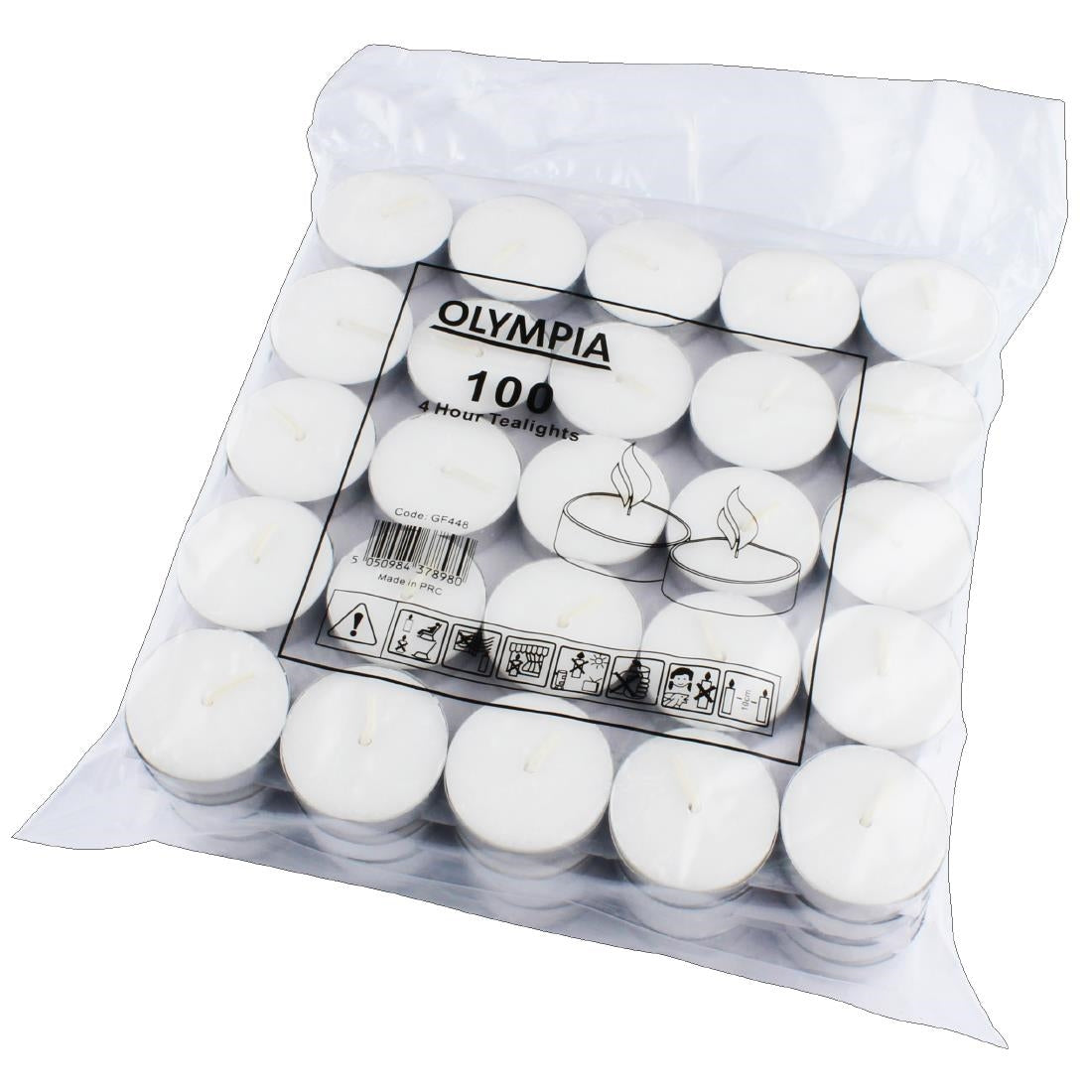 GF448 Olympia theelichten 4 uur (100 stuks)