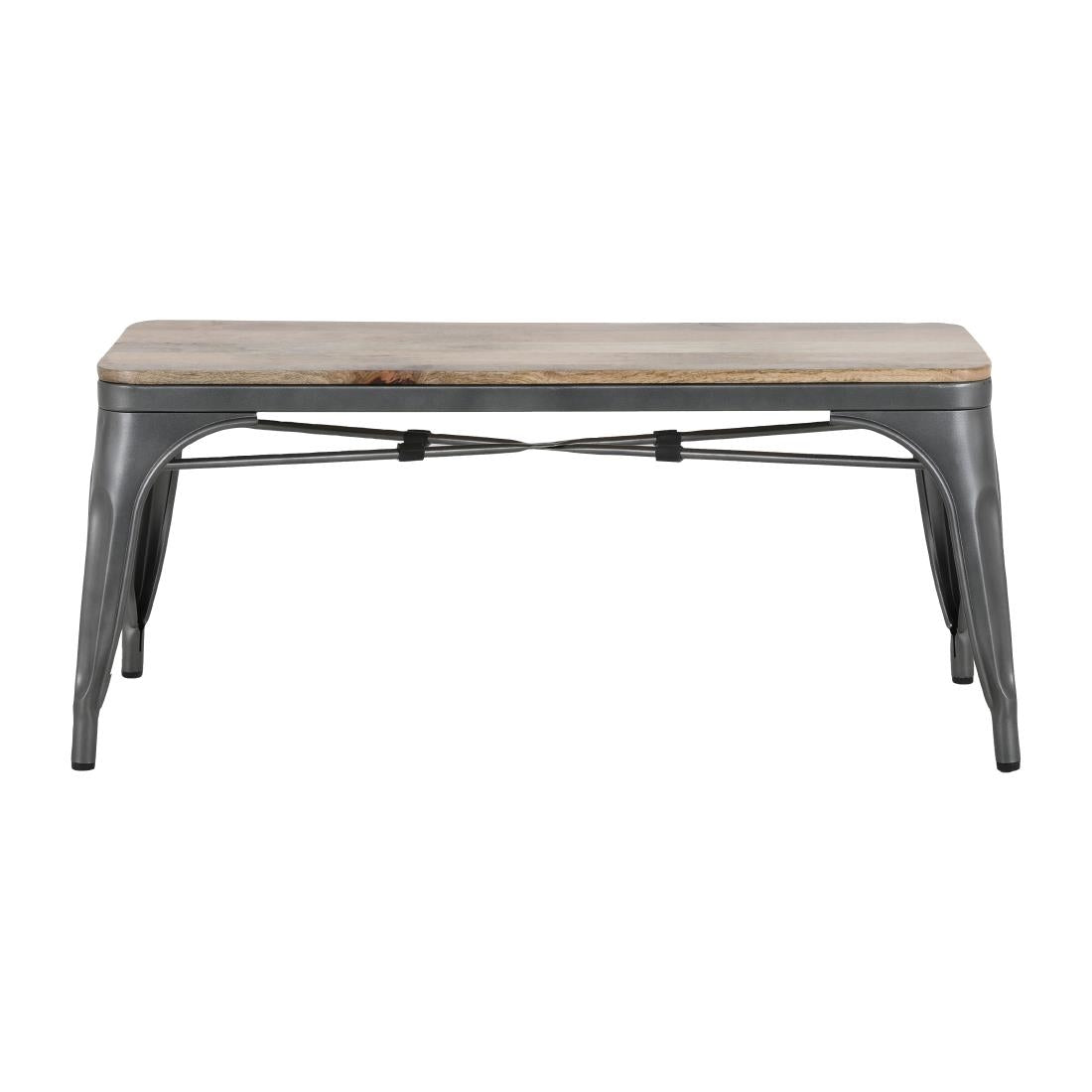 HZ815 Bolero Bistro Bank Met Mangohout En Donkergrijze Poten 1000mm (2 stuks)