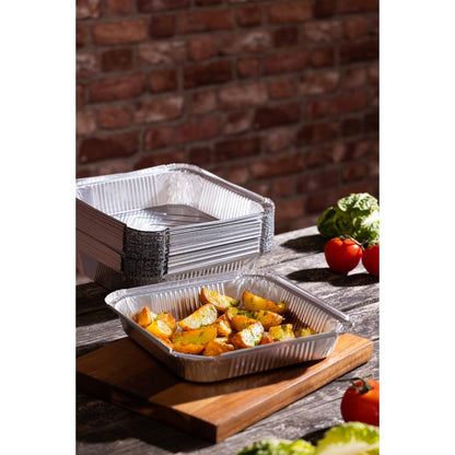 DZ893 Fiesta Recyclebare Ondiepe Foliecontainers 1580ml (200 Stuks)