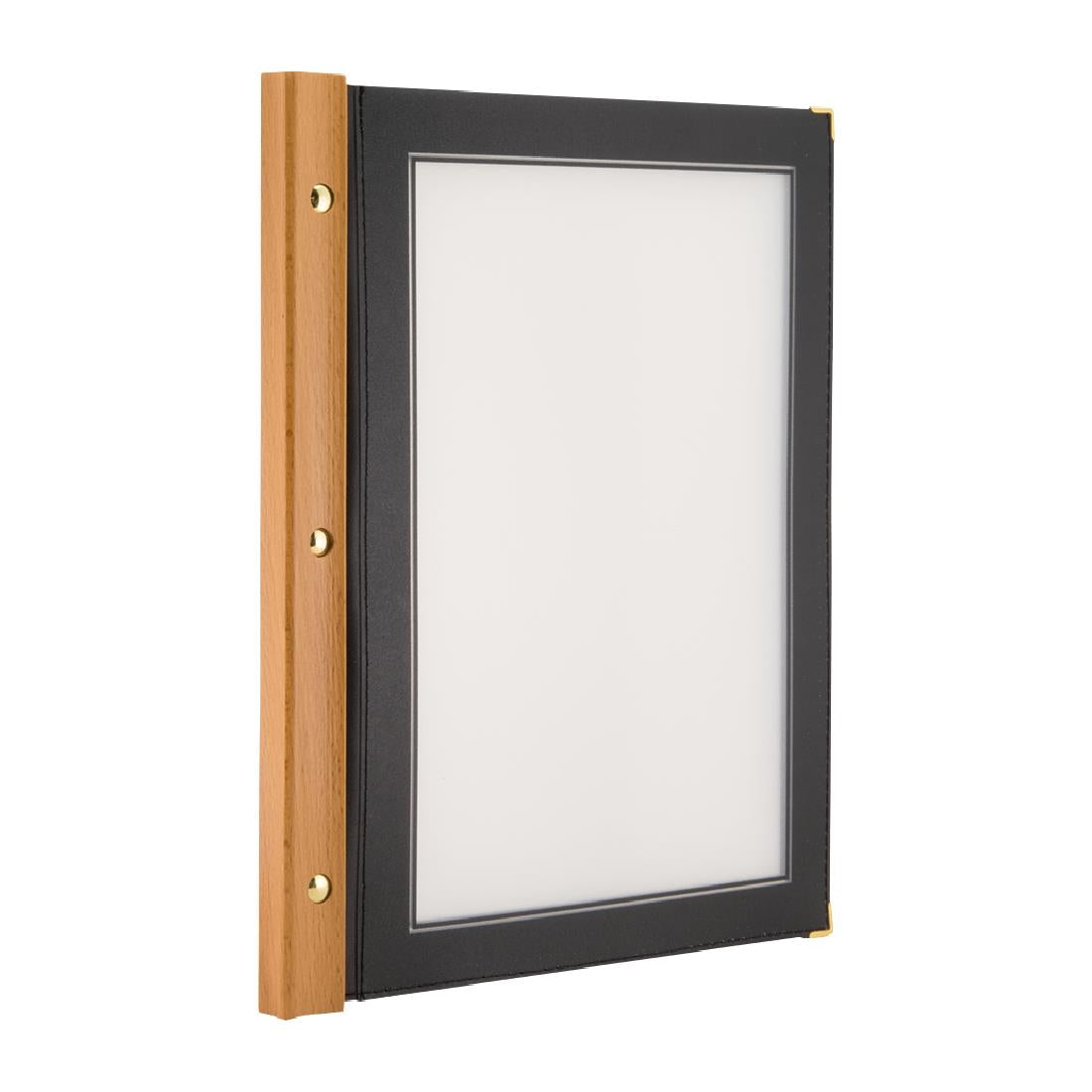 H735 Securit menumap hout A4 zwart