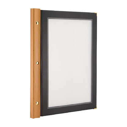H735 Securit menumap hout A4 zwart