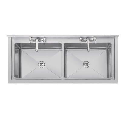 CF406 Vogue diepe dubbele RVS spoelbak