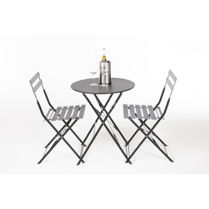 GH553 Bolero stalen opklapbare stoelen zwart (2 stuks)
