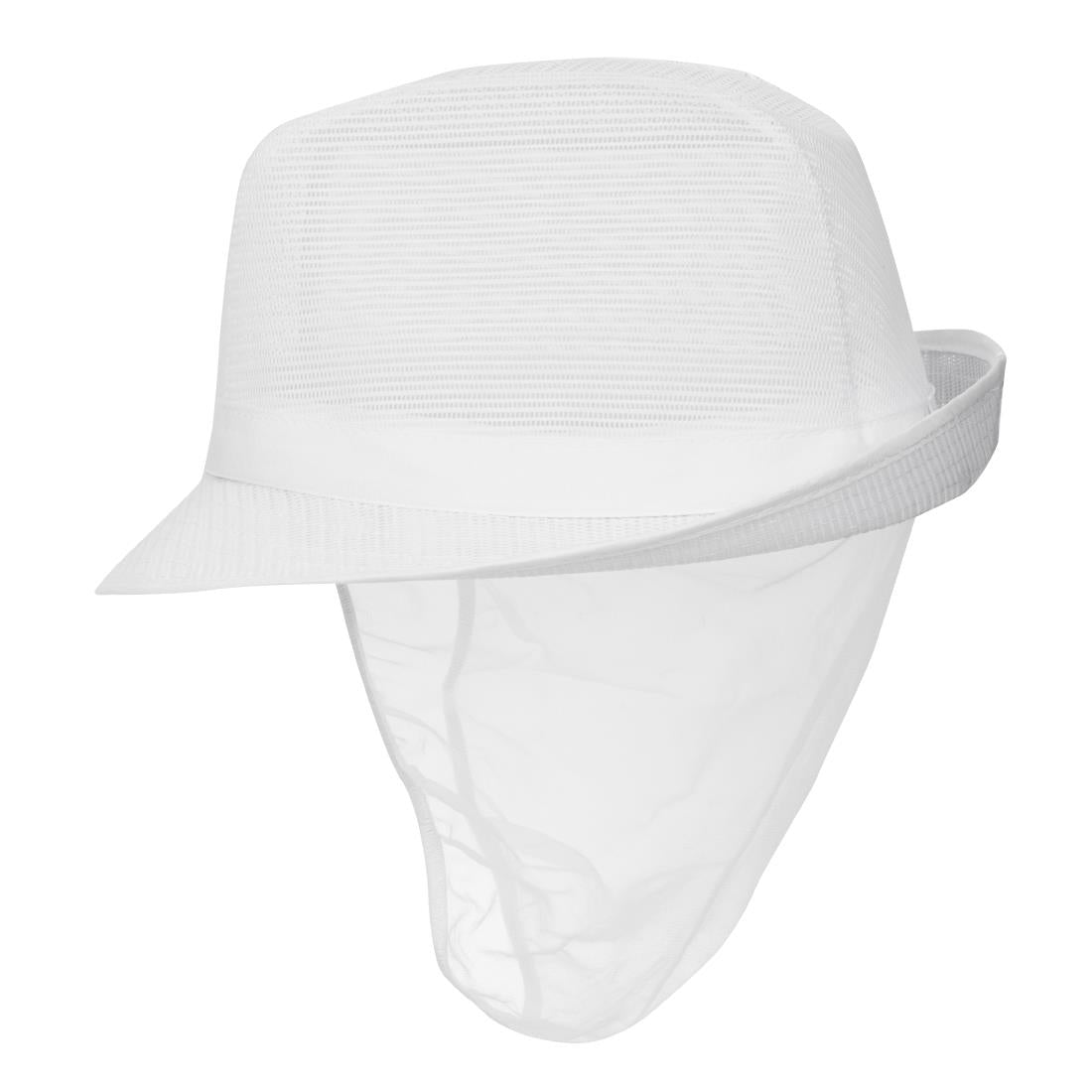 A653-M Trilby hoed met haarnetje wit M