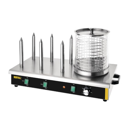 DA567 Buffalo hotdogwarmer met 6 warmhoudpennen