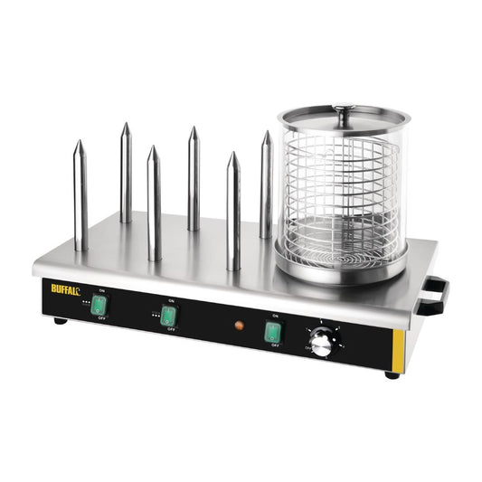 DA567 Buffalo hotdogwarmer met 6 warmhoudpennen