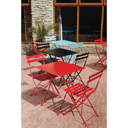 GH555 Bolero stalen opklapbare stoelen rood (2 stuks)