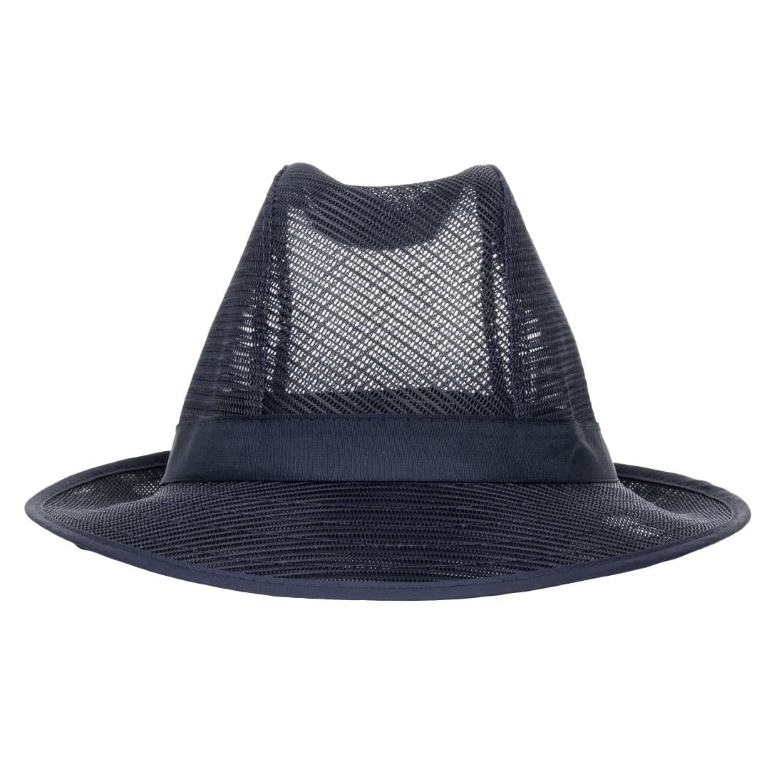 A654-M Trilby hoed met haarnetje blauw M
