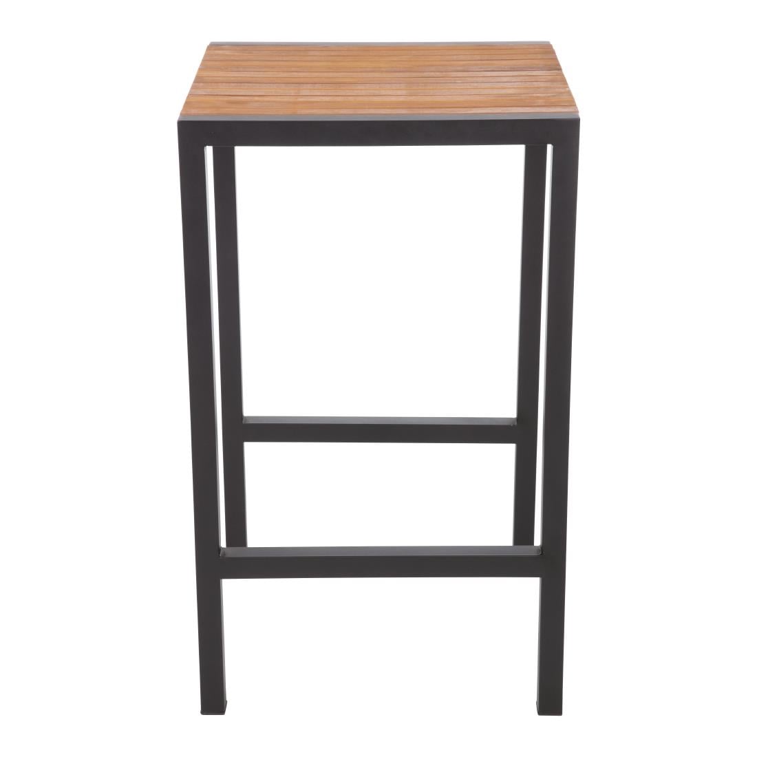 DS155 Bolero vierkante bartafel gepoedercoat staal en acaciahout 600mm