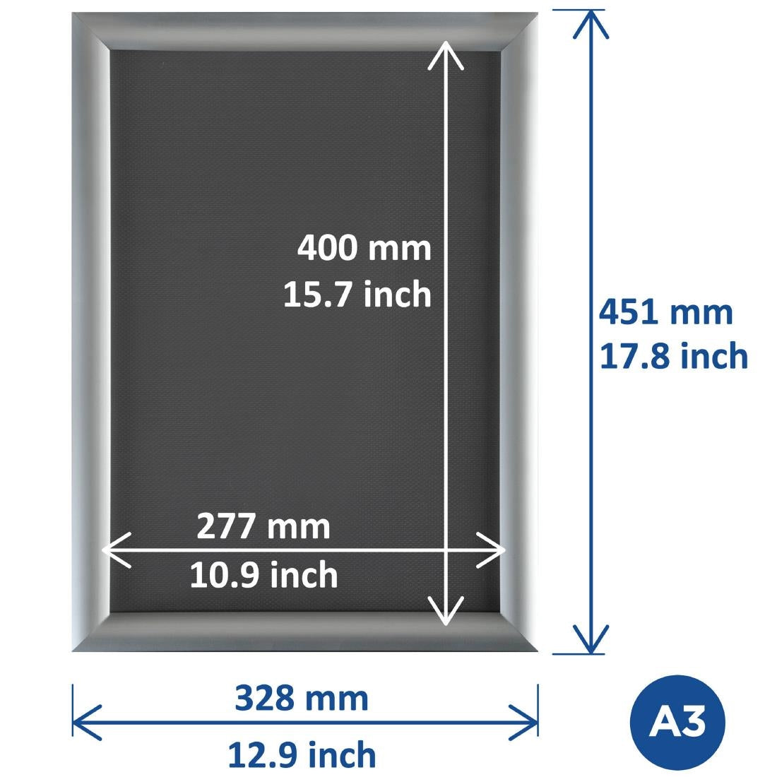HU438 Europel Kliklijst A3 25mm Zilver
