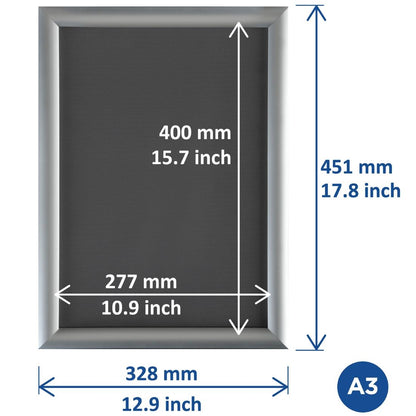 HU438 Europel Kliklijst A3 25mm Zilver