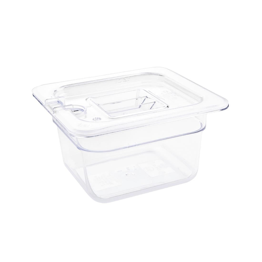 U240 Vogue polycarbonaat 1/6 gastronorm container 100mm transparant