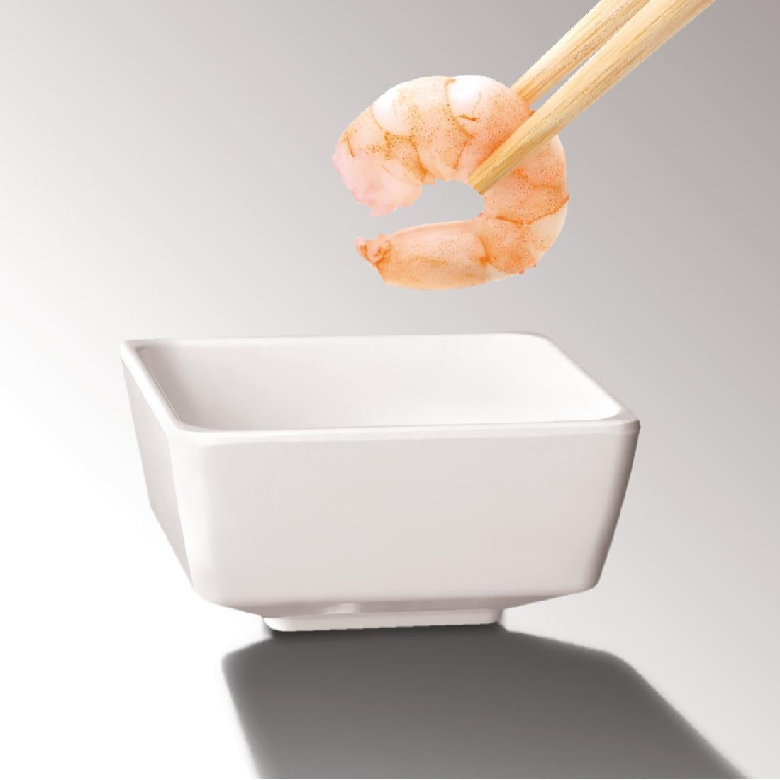 GF090 APS Float vierkante melamine kom wit 5,5x5,5cm